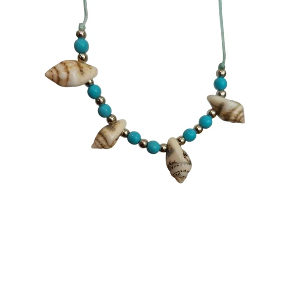 NWT - Handmade Blue, Silver And Seashell Adjustable Bracelet - Picture 7 of 8